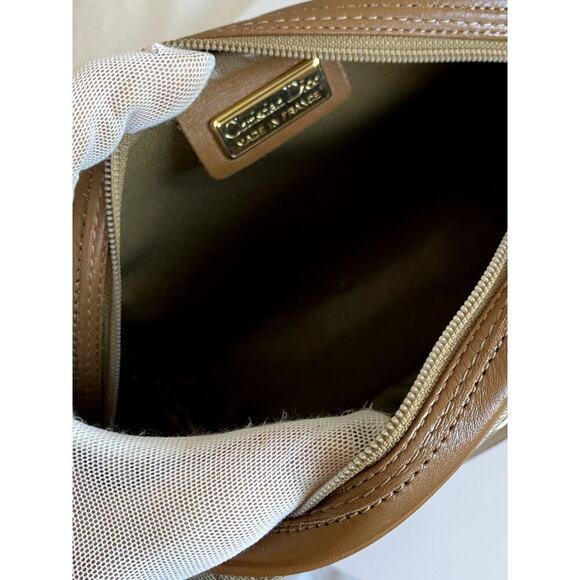 Christian Dior Beige & Brown Leather Trim Shoulder Bag - Picture 7 of 12